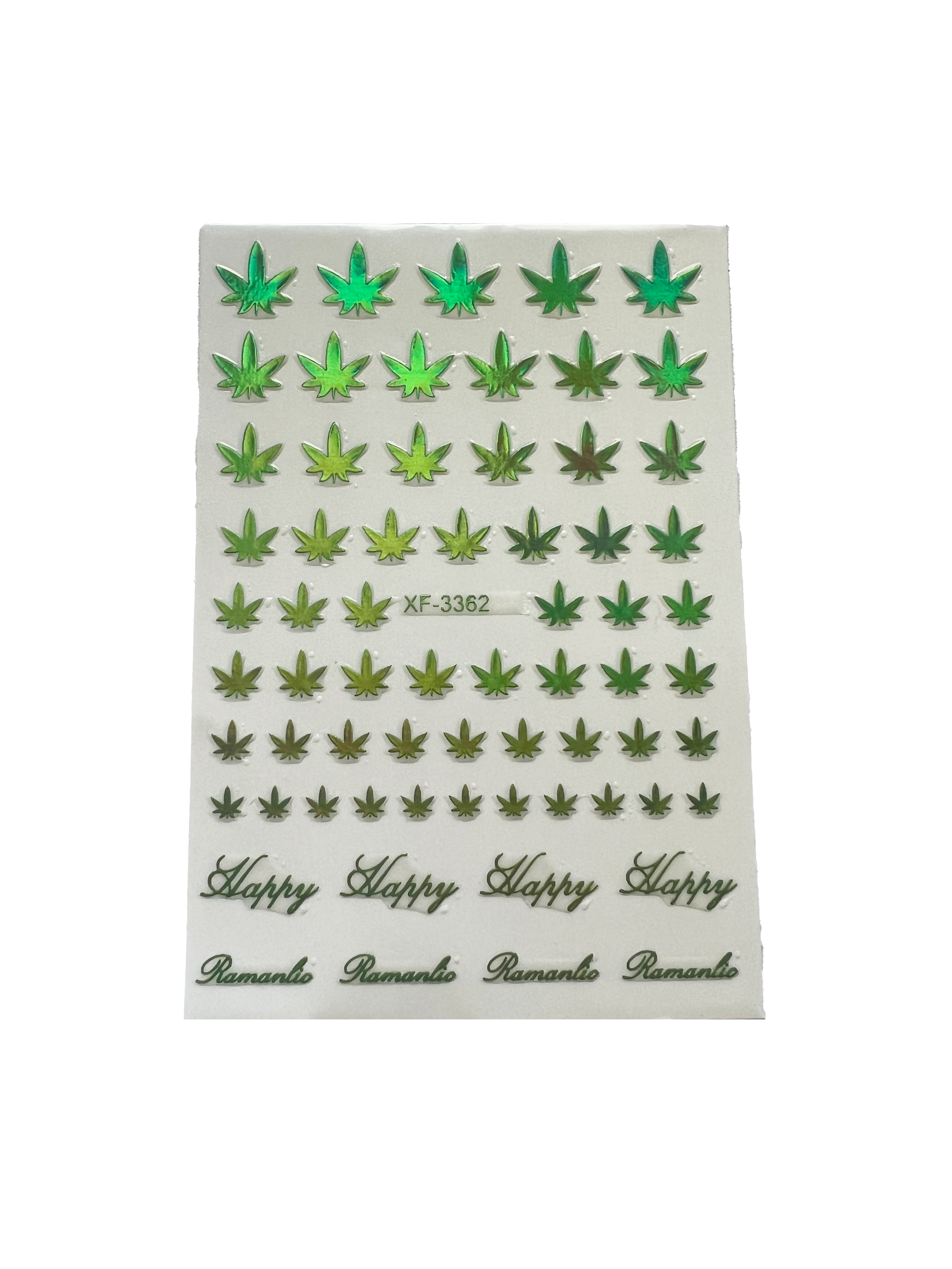 Holographic Green Leaf Sticker